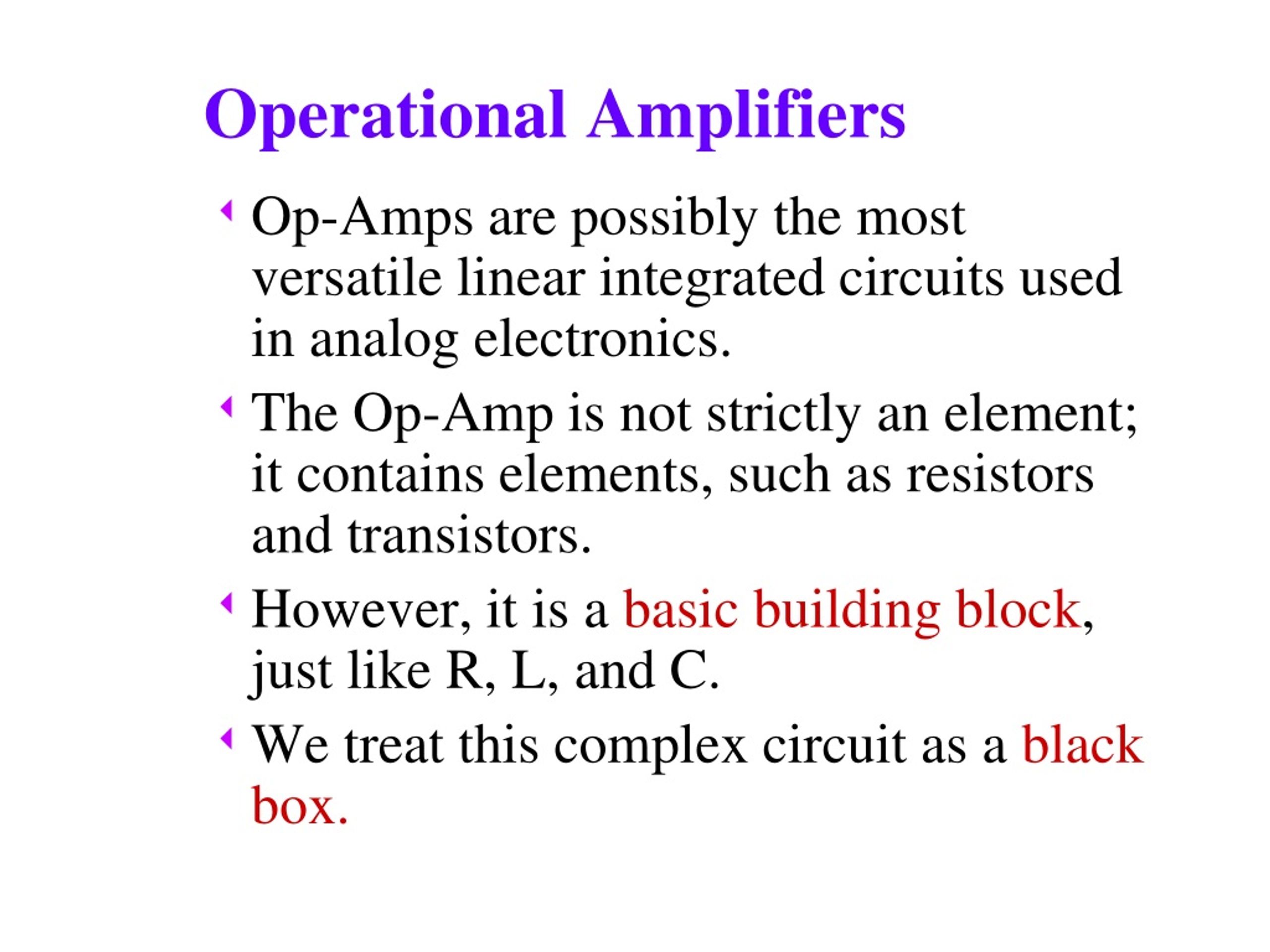 PPT - Introduction To Operational Amplifiers PowerPoint Presentation ...