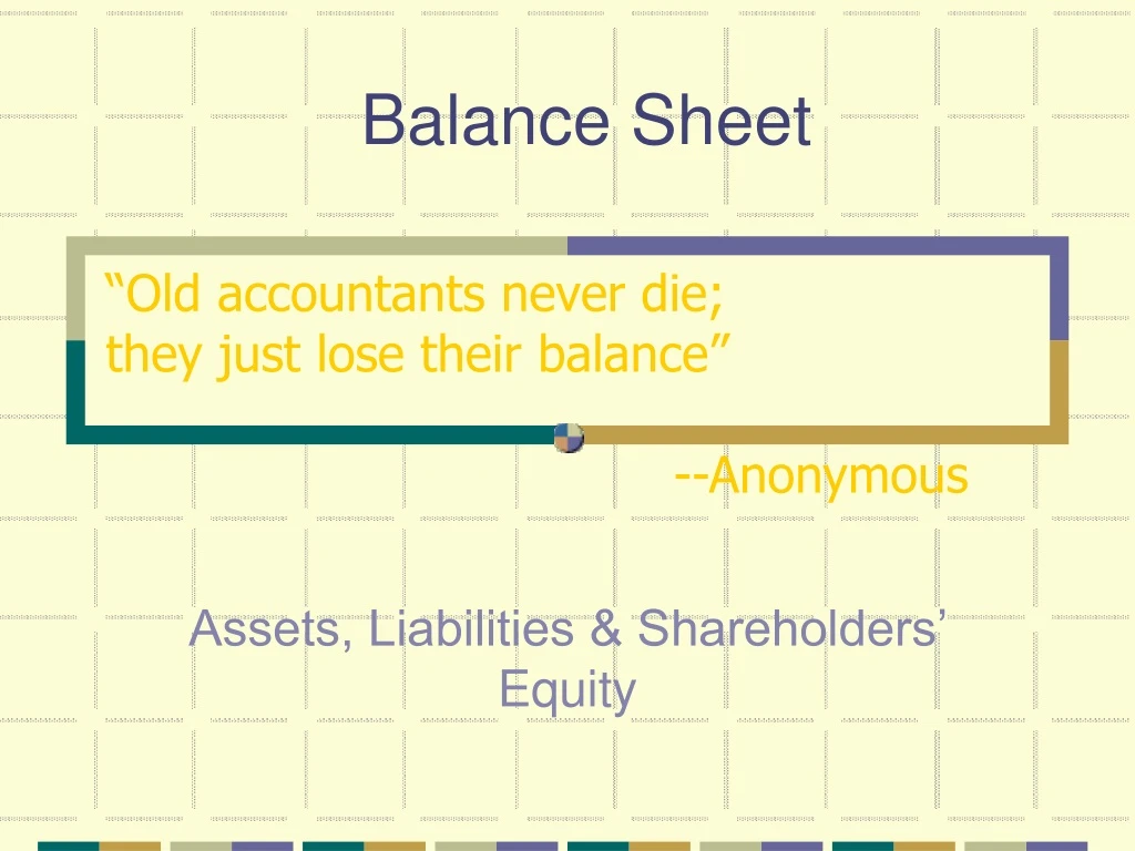 PPT - Balance Sheet PowerPoint Presentation, free download - ID:9216906