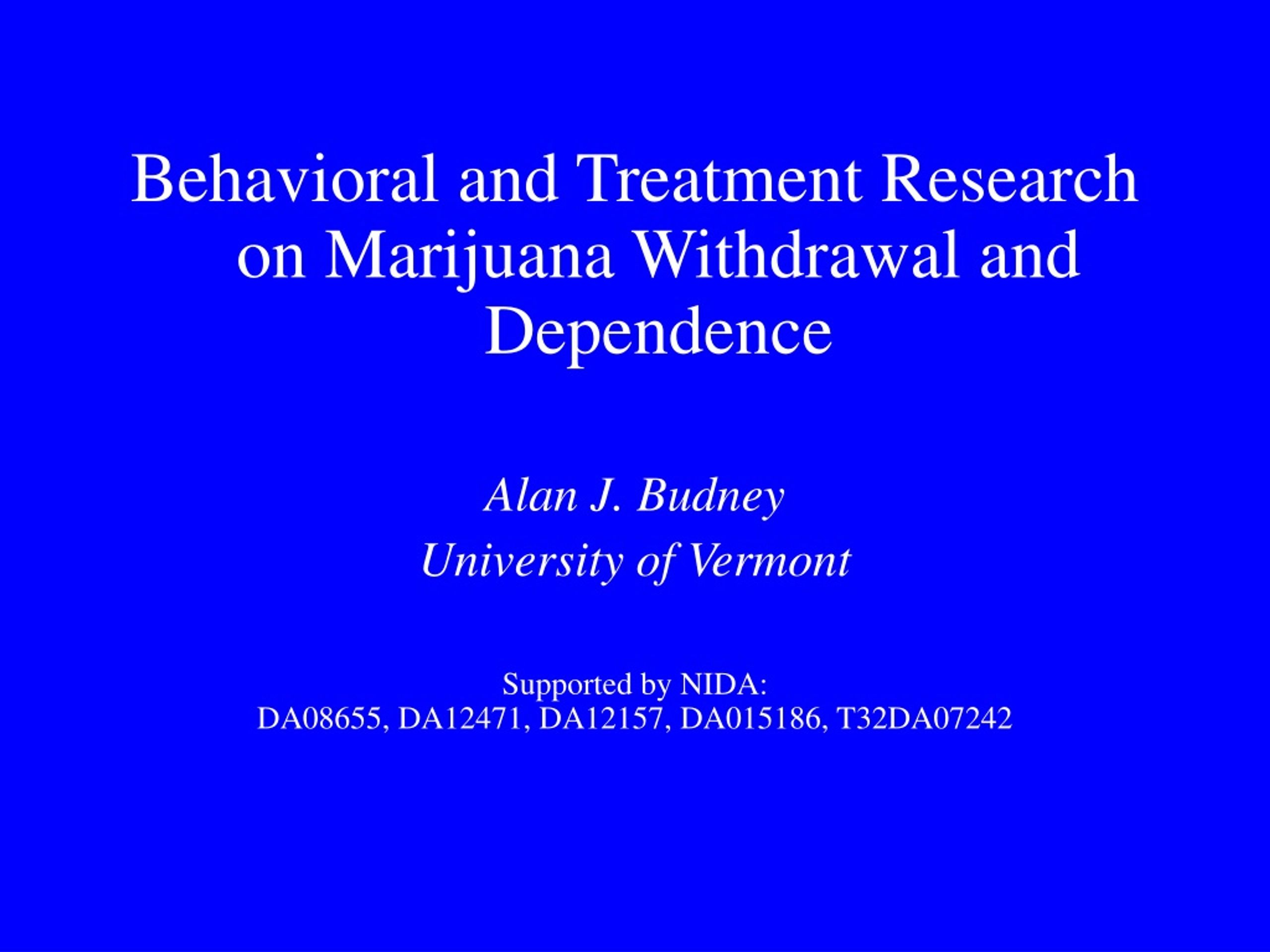 research on marijuana dependence