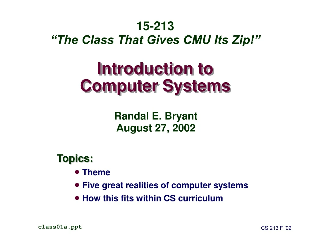 introduction to computer systems n.