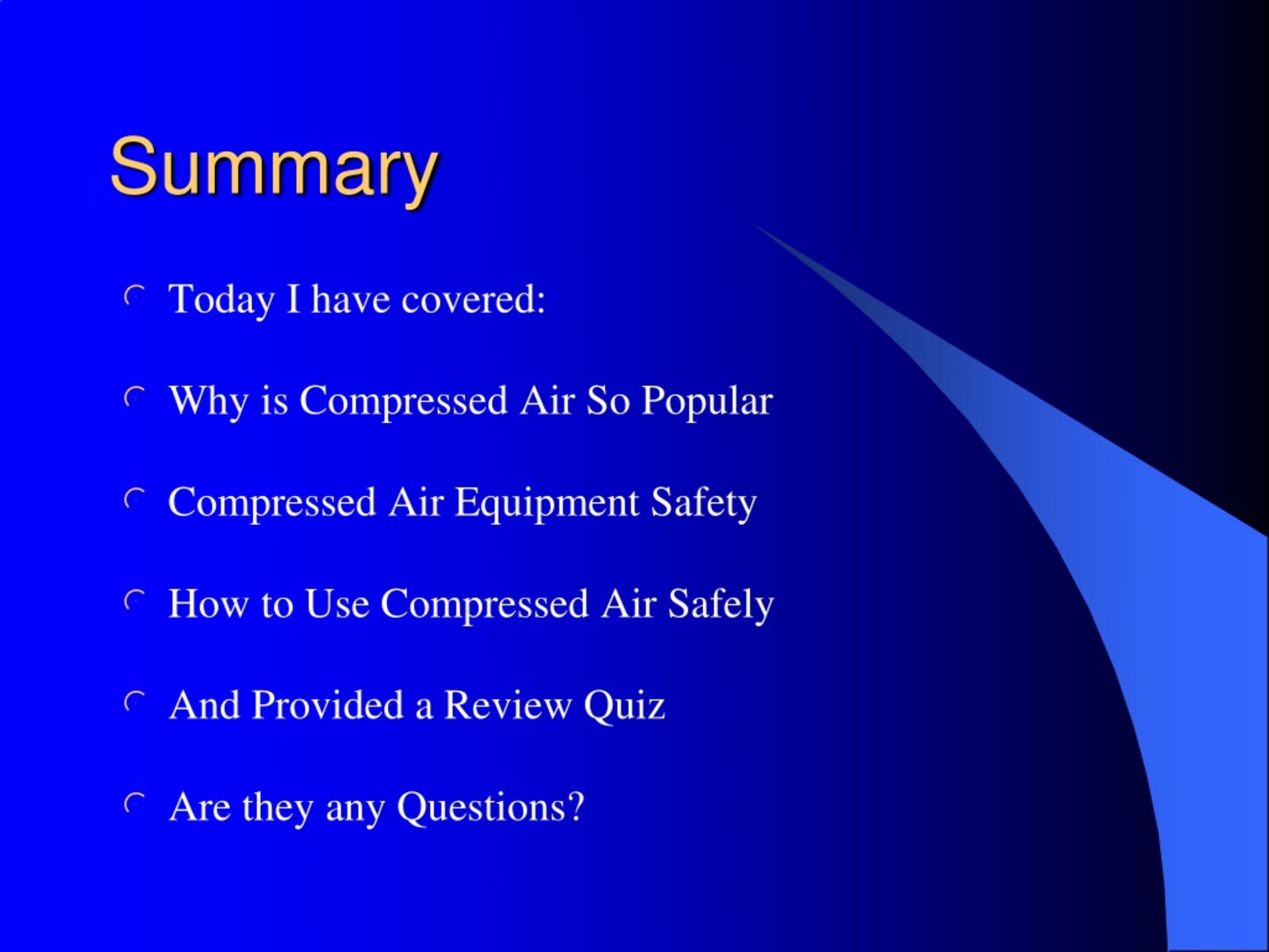 compressed air safety powerpoint presentation