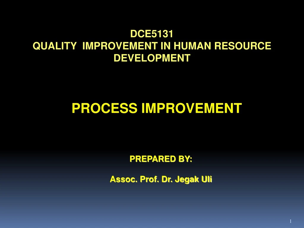 dce5131 quality improvement in human resource n.
