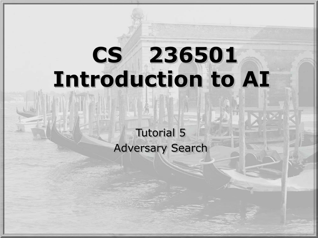 cs 236501 introduction to ai n.