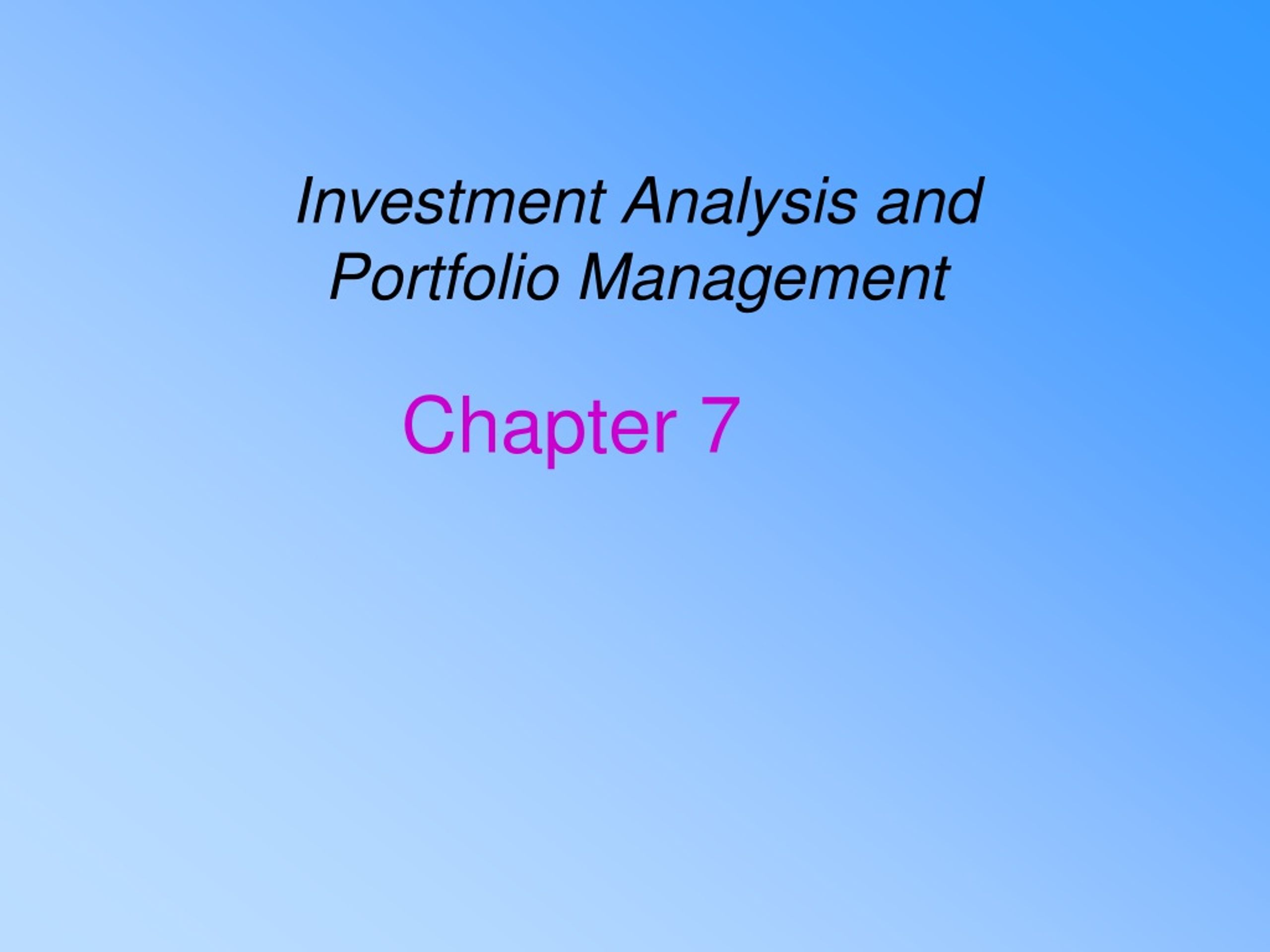 PPT - Investment Analysis And Portfolio Management PowerPoint ...