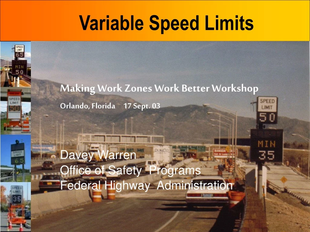 PPT Variable Speed Limits PowerPoint Presentation, free download ID9218752