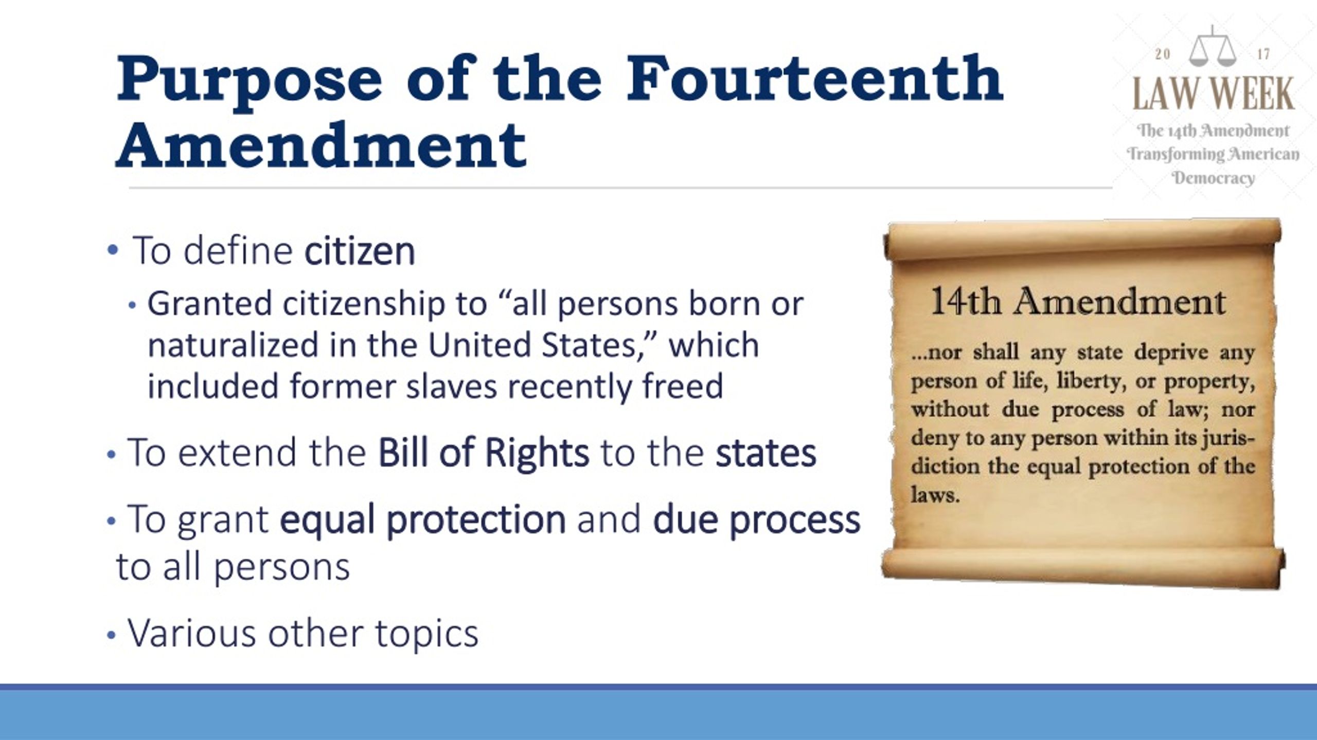 Ppt Law Day 2017 The 14 Th Amendment The Informed Voters Project Powerpoint Presentation Id