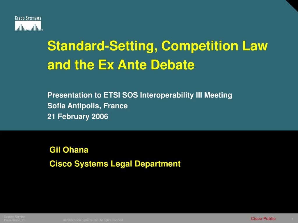 gil ohana cisco systems legal department n.