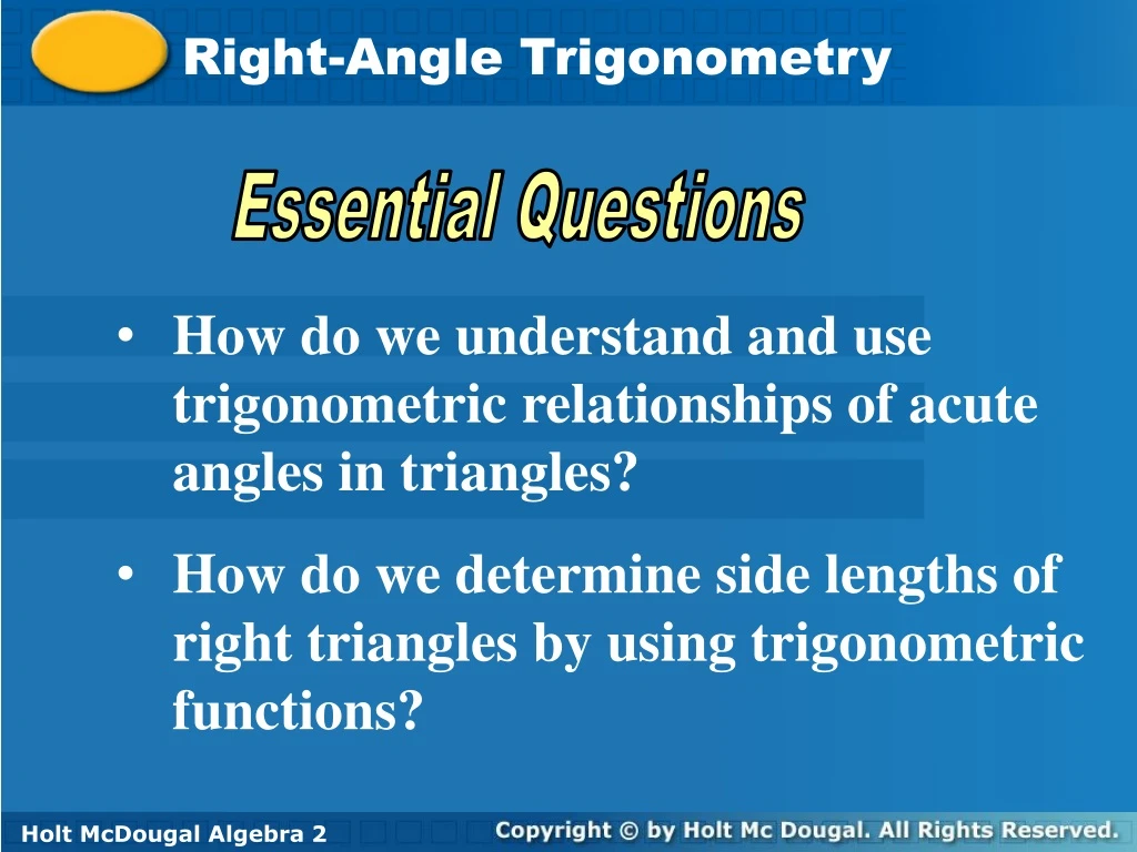 right angle trigonometry n.