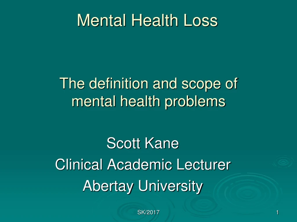 PPT - The definition and scope of mental health problems PowerPoint ...