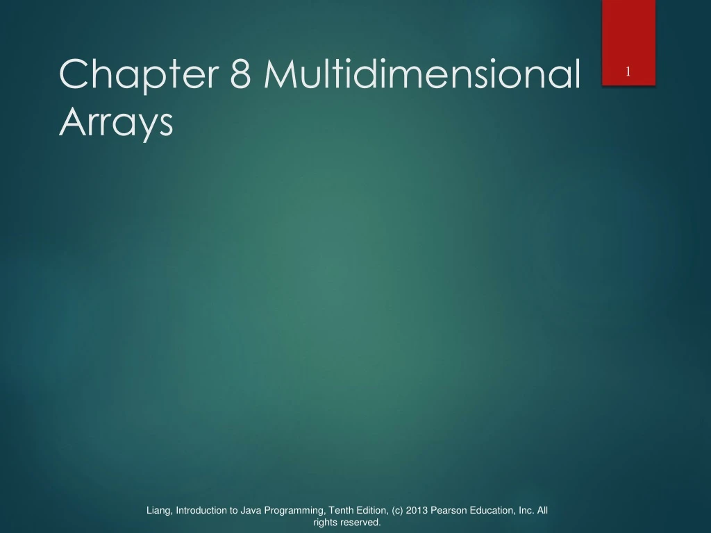 PPT - Chapter 8 Multidimensional Arrays PowerPoint Presentation, free ...