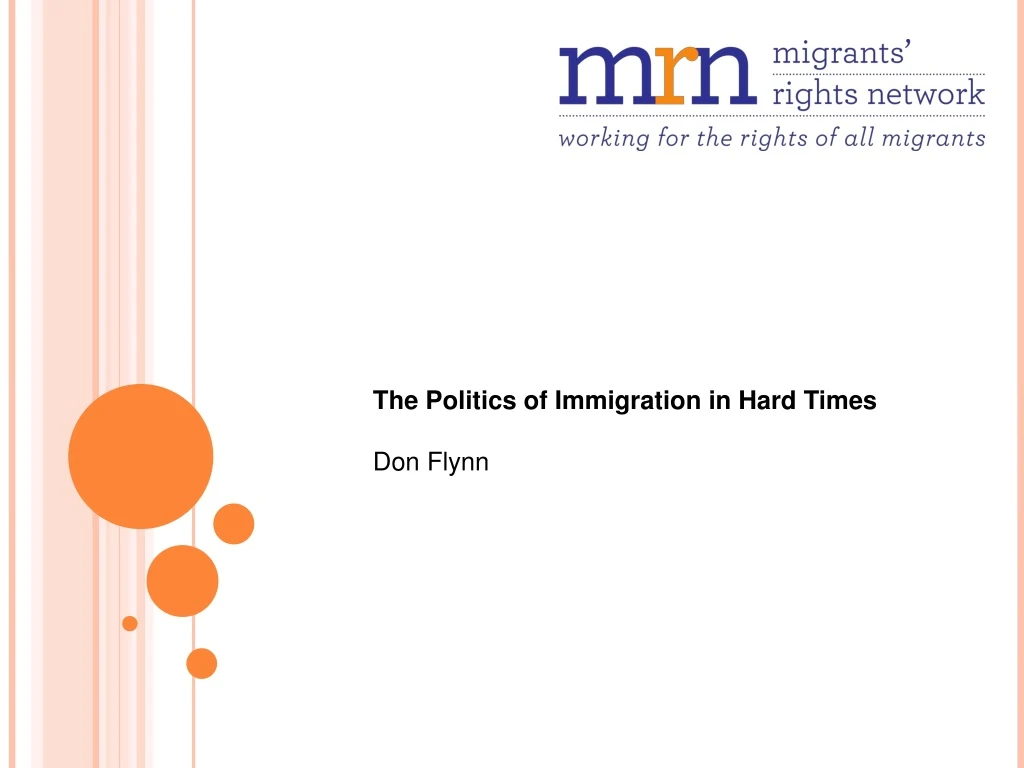 the politics of immigration in hard times n.