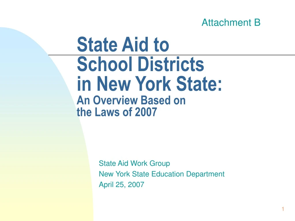 state aid to school districts in new york state an overview based on the laws of 2007 n.