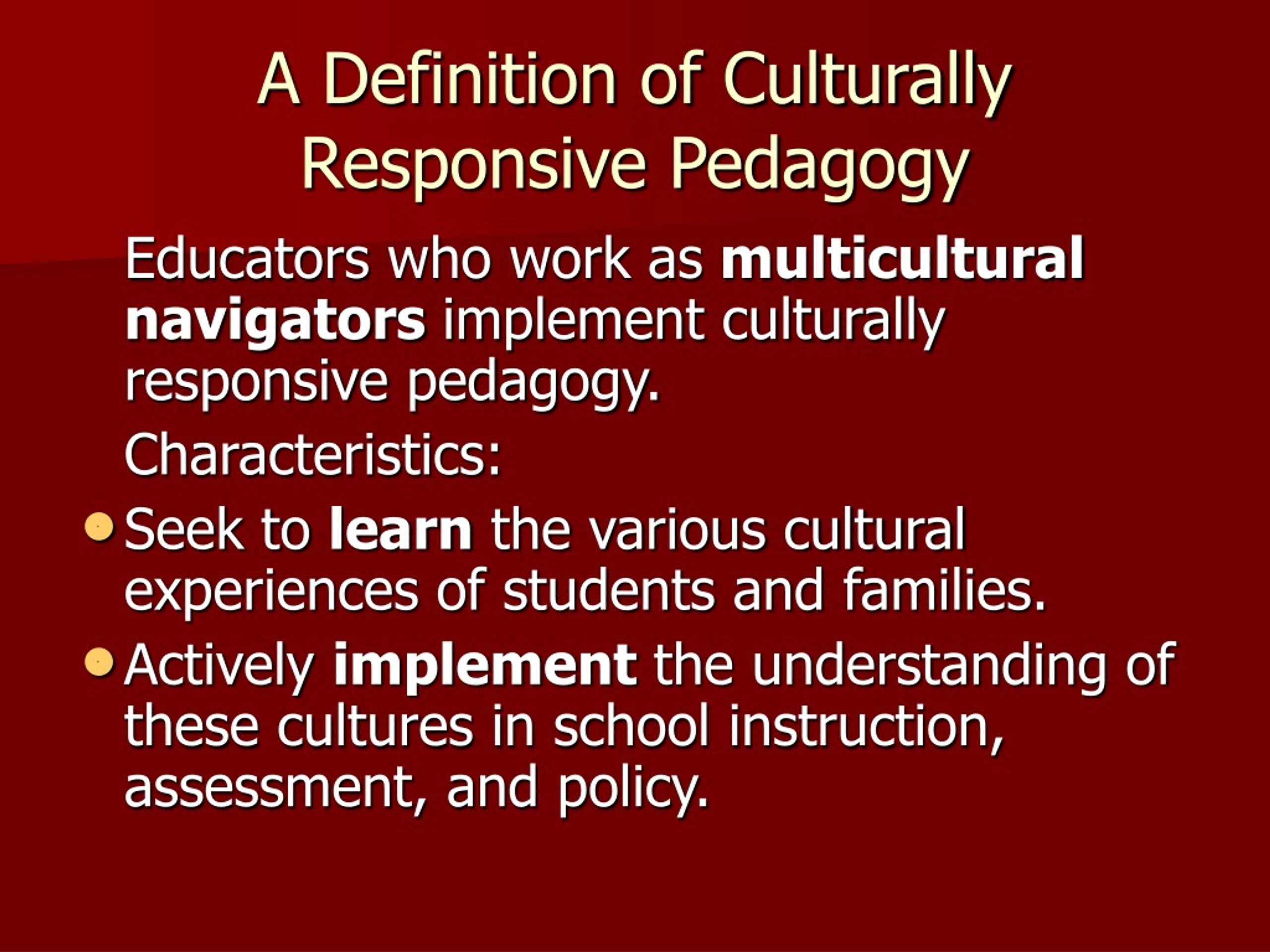 PPT - Building Bridges: Culturally Responsive Pedagogy And The ...