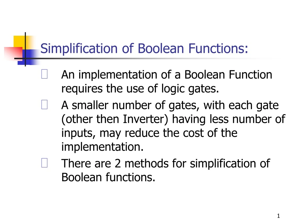 simplification of boolean functions n.