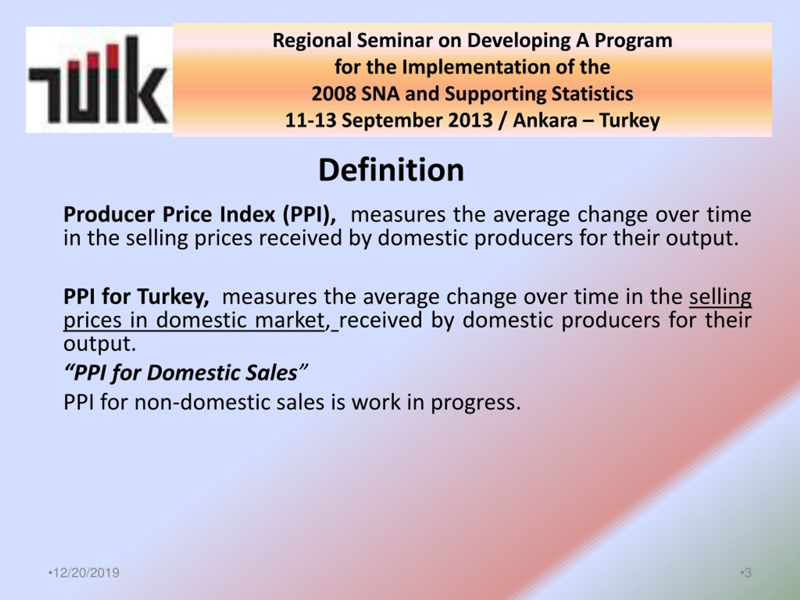 PPT - Enhancing Producer Price Index (PPI) System For Turkey | PPI ...