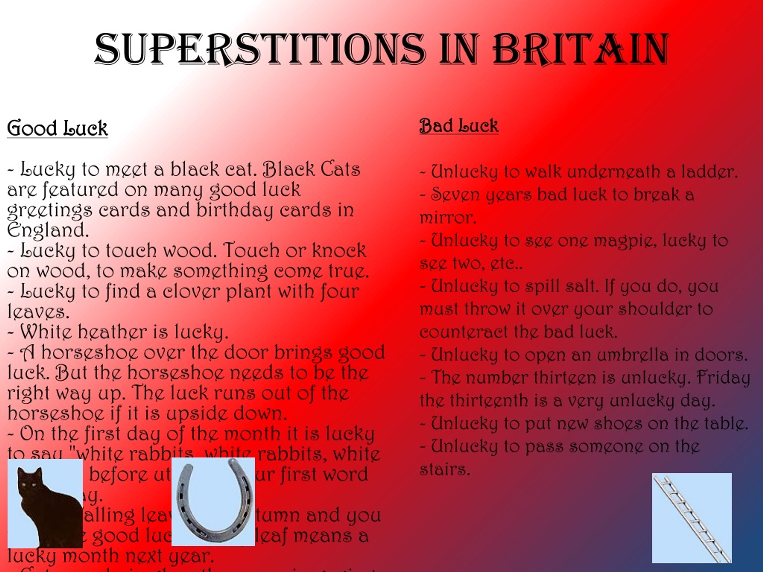 Kinds of superstitions. Суеверия на английском. Примеры суеверий на английском. Приметы на английском языке. Суеверия в Англии на английском языке.