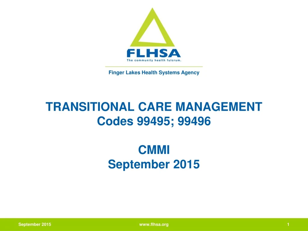 Ppt Transitional Care Management Codes 99495 99496 Cmmi September 2015 Powerpoint 4994