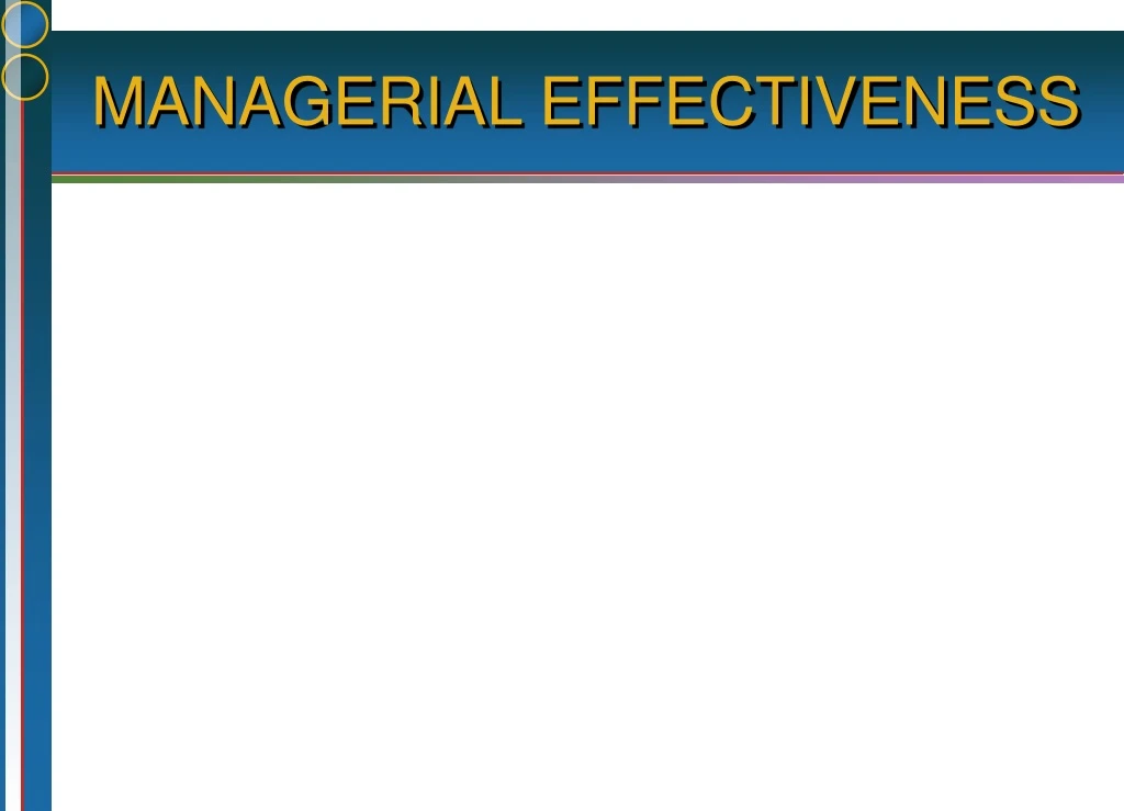 managerial effectiveness n.