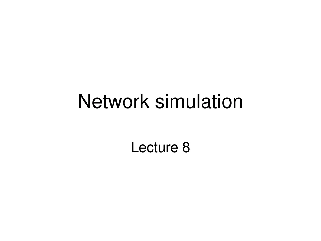 network simulation n.