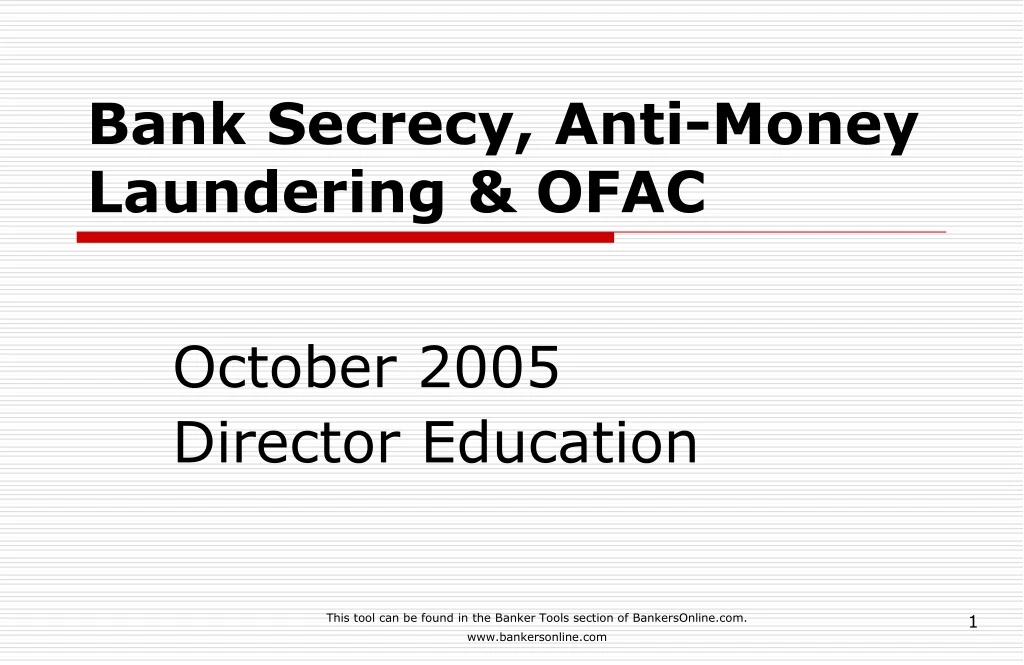 bank secrecy anti money laundering ofac n.