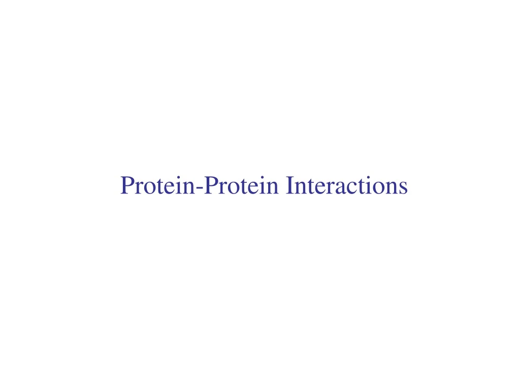 protein protein interactions n.