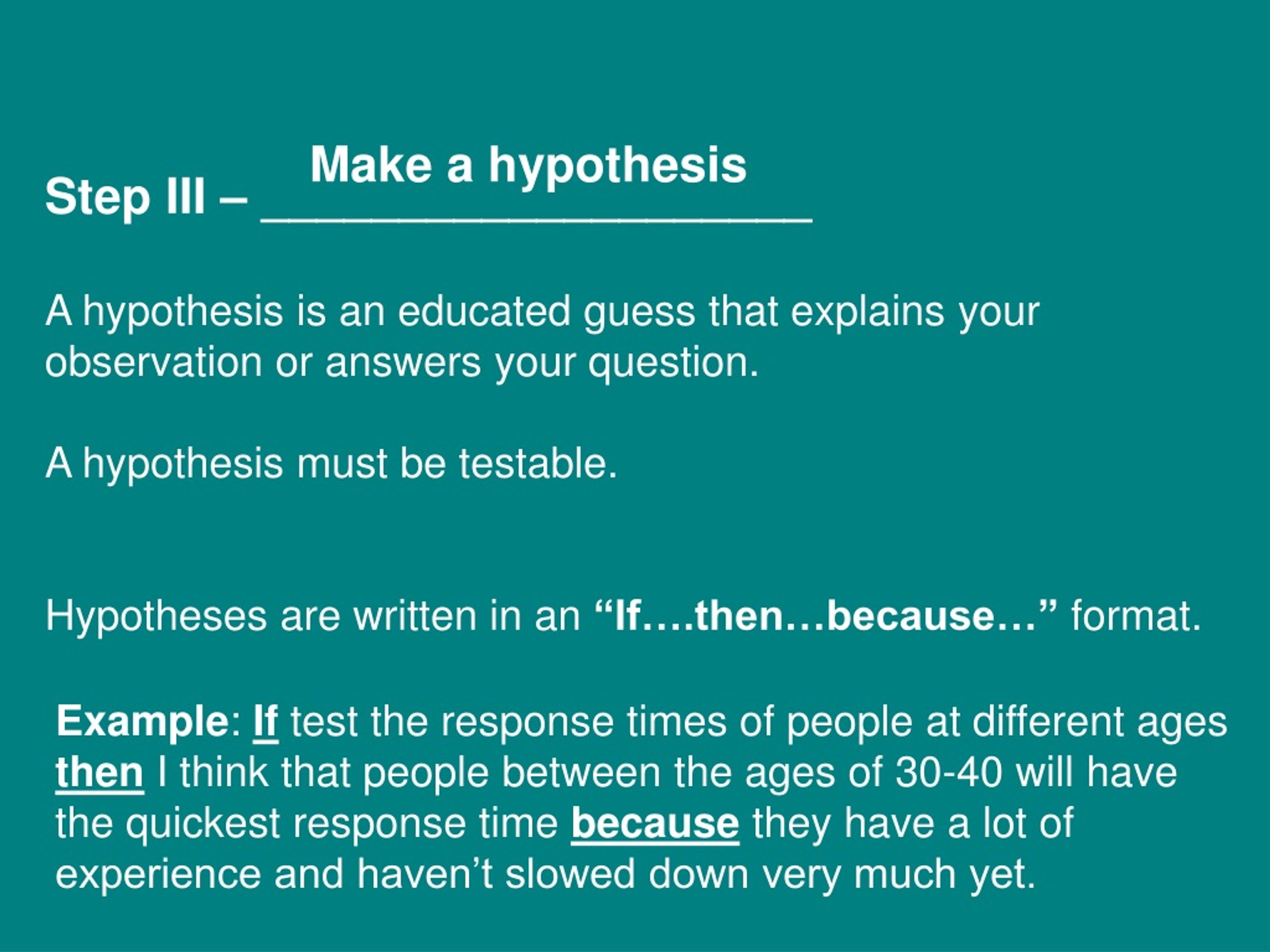 untestable hypothesis in science