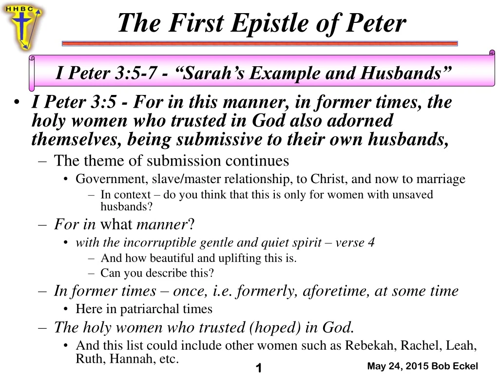 i peter 3 5 for in this manner in former times n.