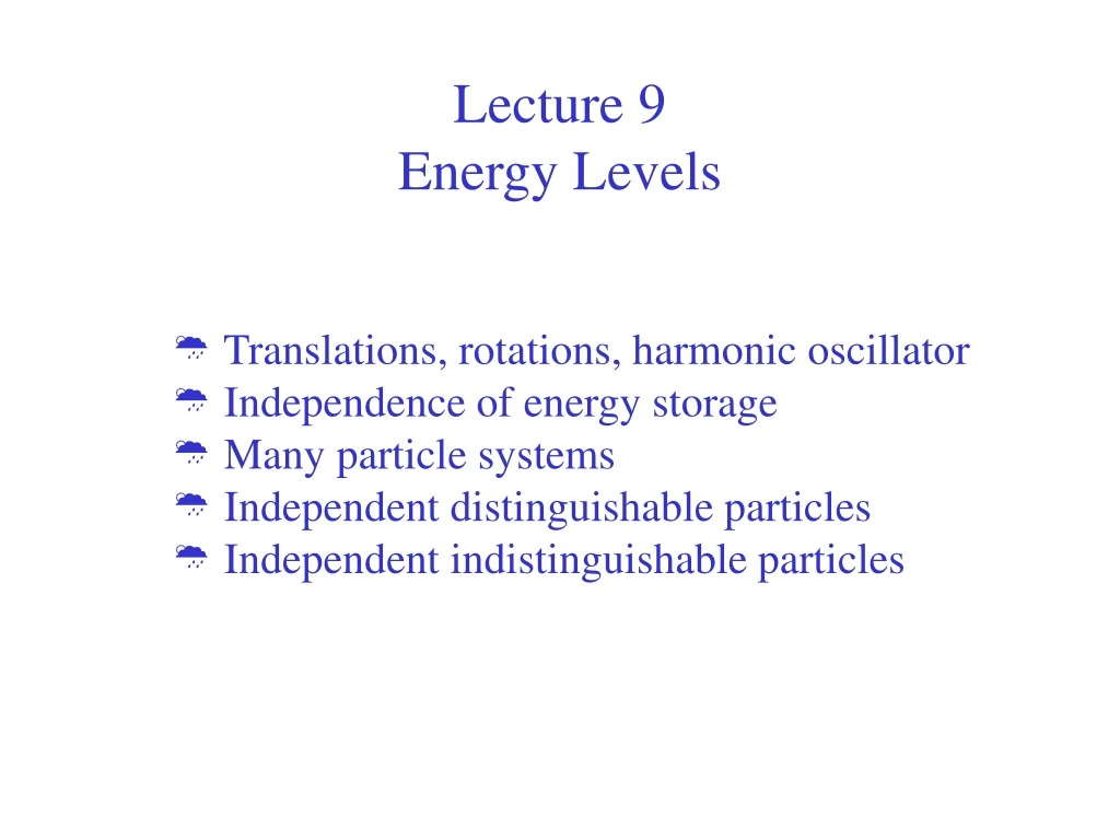 lecture 9 energy levels n.