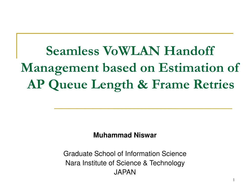 seamless vowlan handoff management based n.