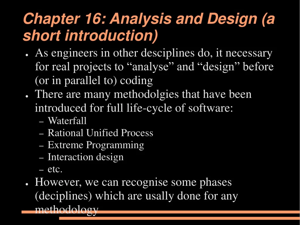 PPT - Chapter 16: Analysis And Design (a Short Introduction) PowerPoint ...