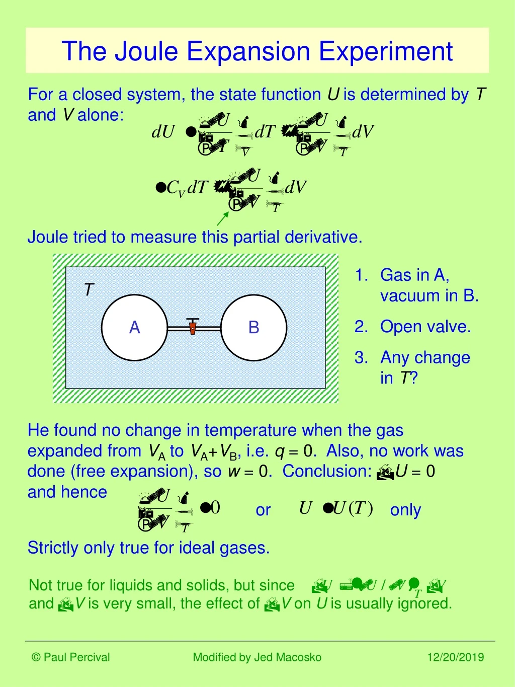 PPT - The Joule Expansion Experiment PowerPoint Presentation, free ...