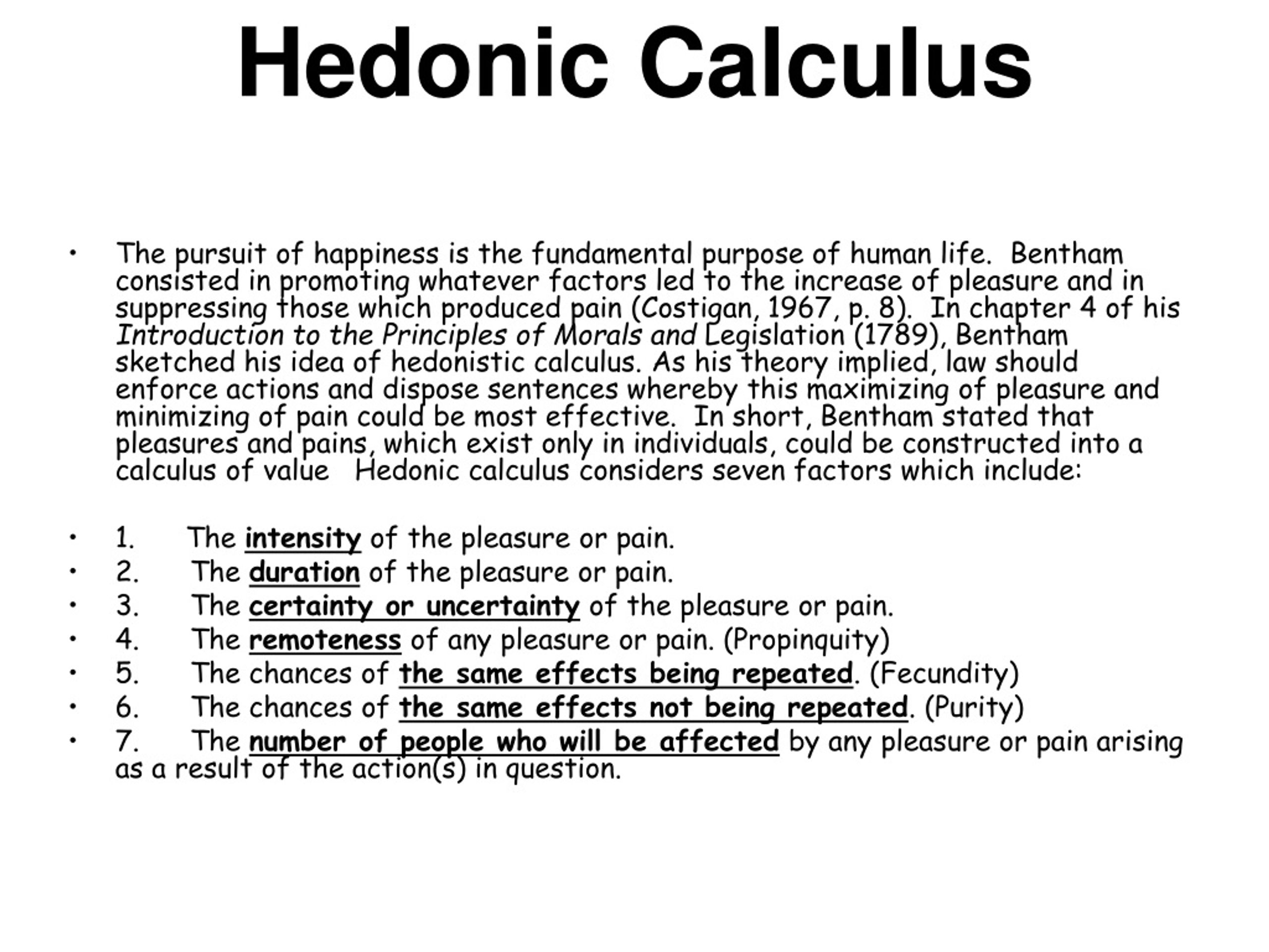 hedonistic calculus