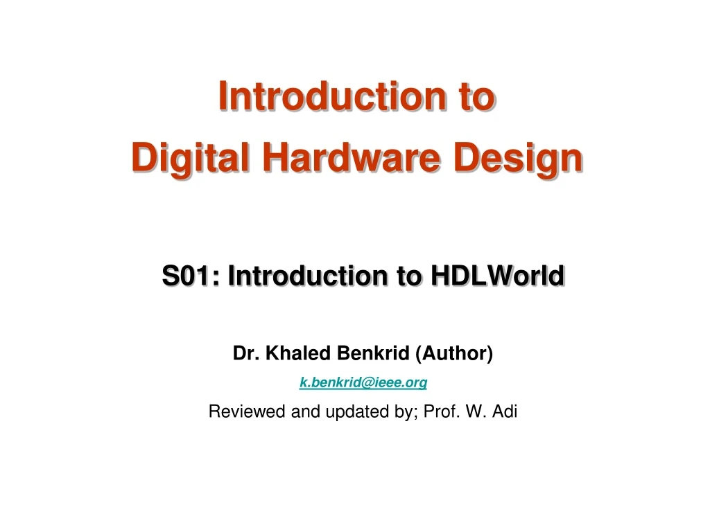 s01 introduction to hdlworld n.
