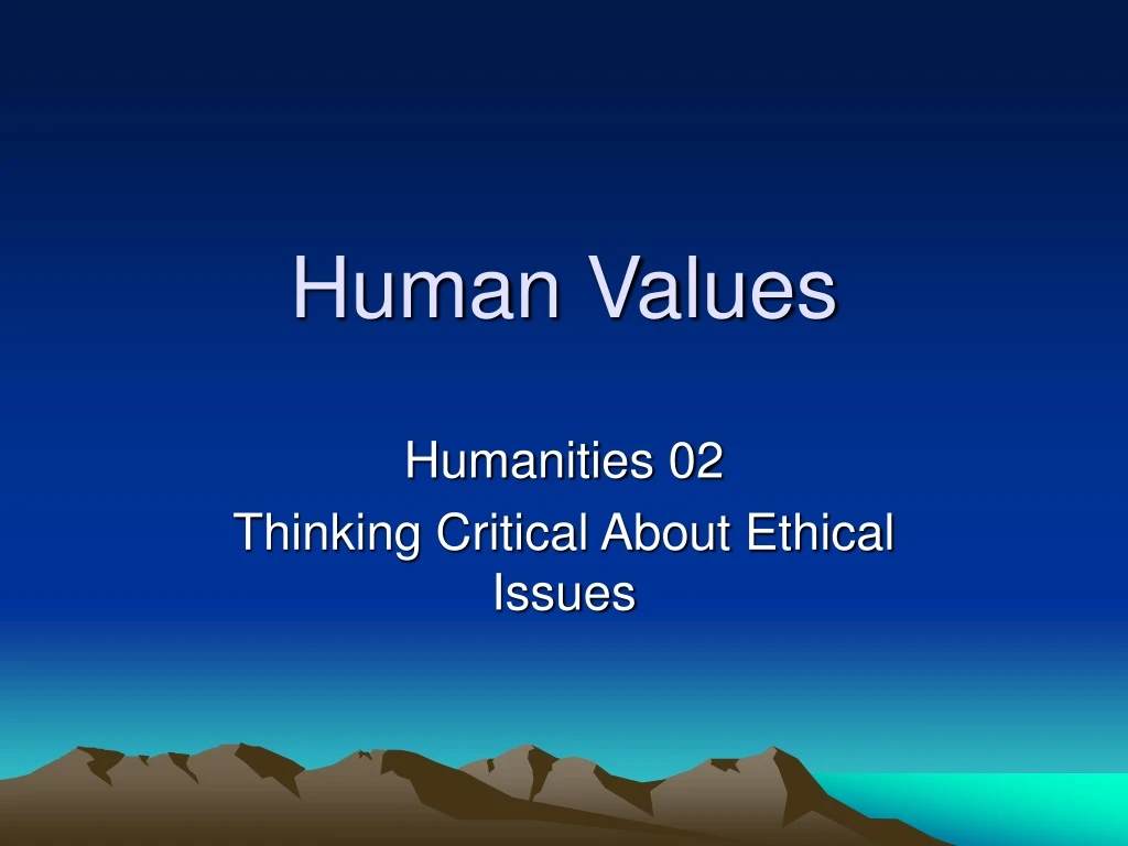 presentation on human values
