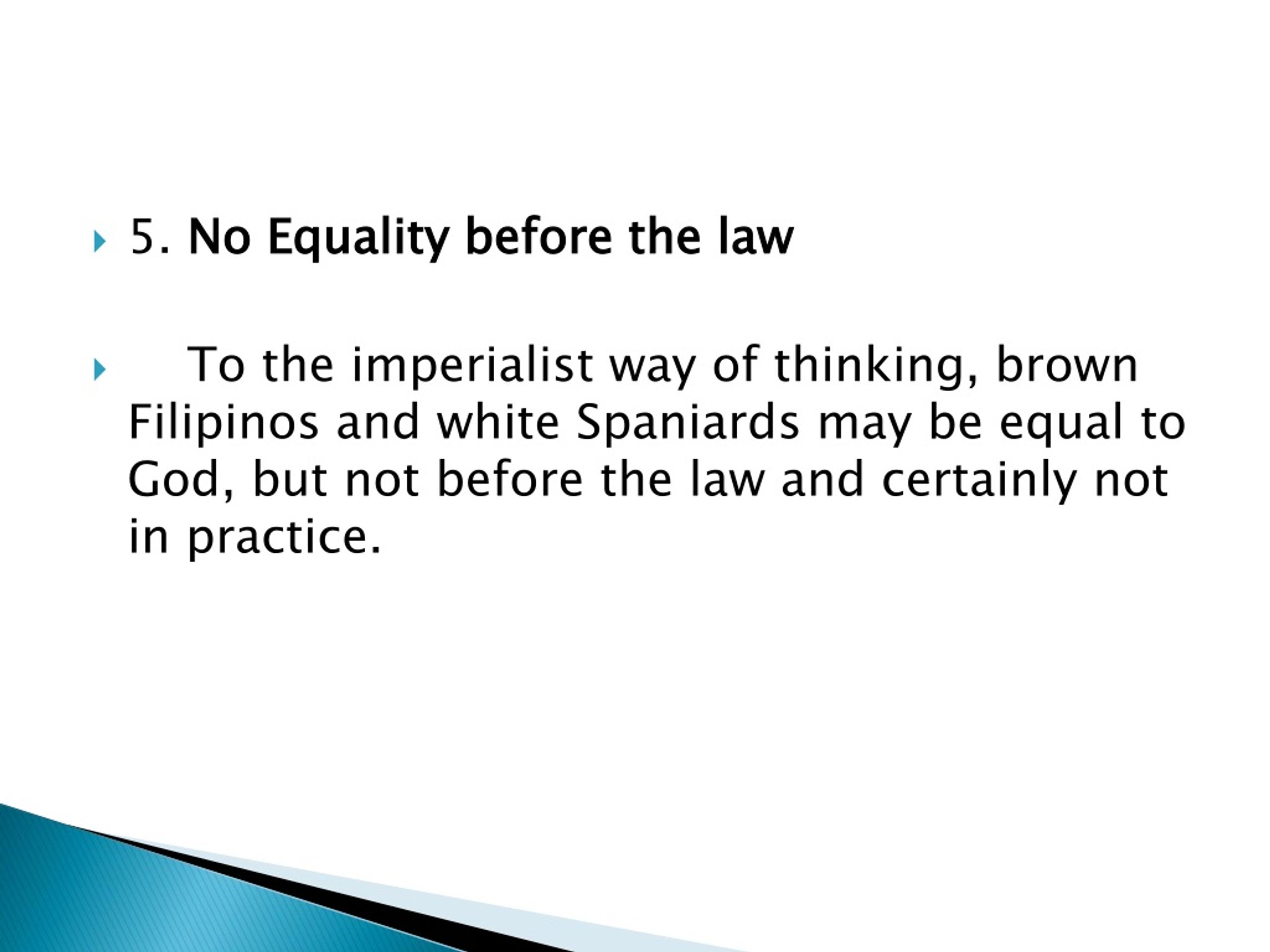 no equality before the law rizal essay