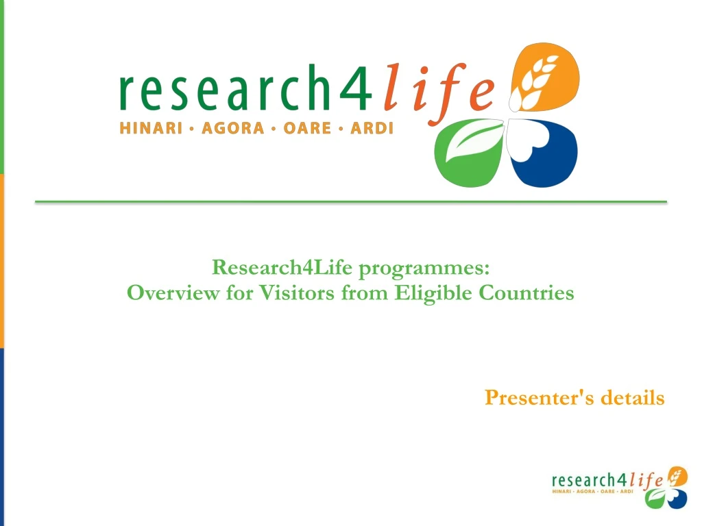 PPT - Research4Life Programmes: Overview For Visitors From Eligible ...