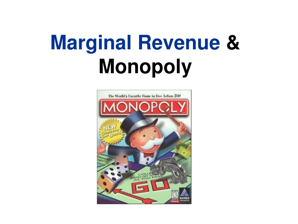 marginal revenue monopoly n.