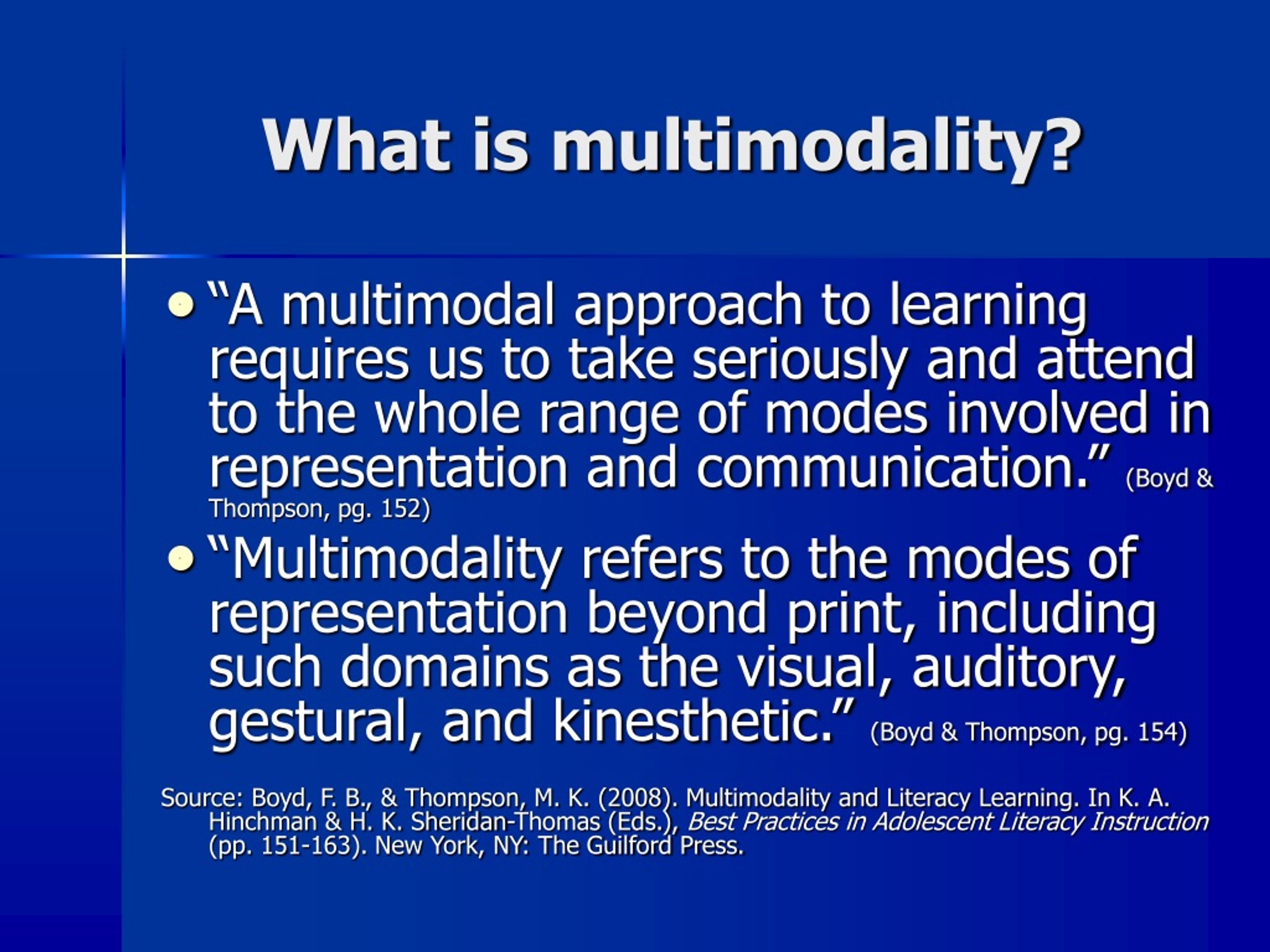 how can you define multimodal presentation