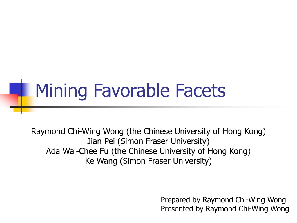 mining favorable facets n.