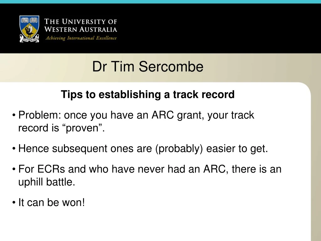 dr tim sercombe n.