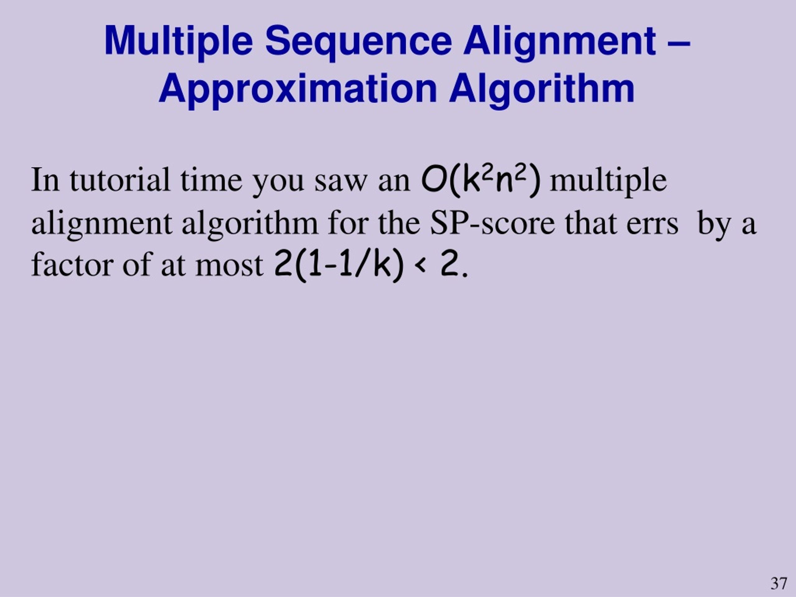 PPT - Defining Scoring Functions, Multiple Sequence Alignment Lecture ...