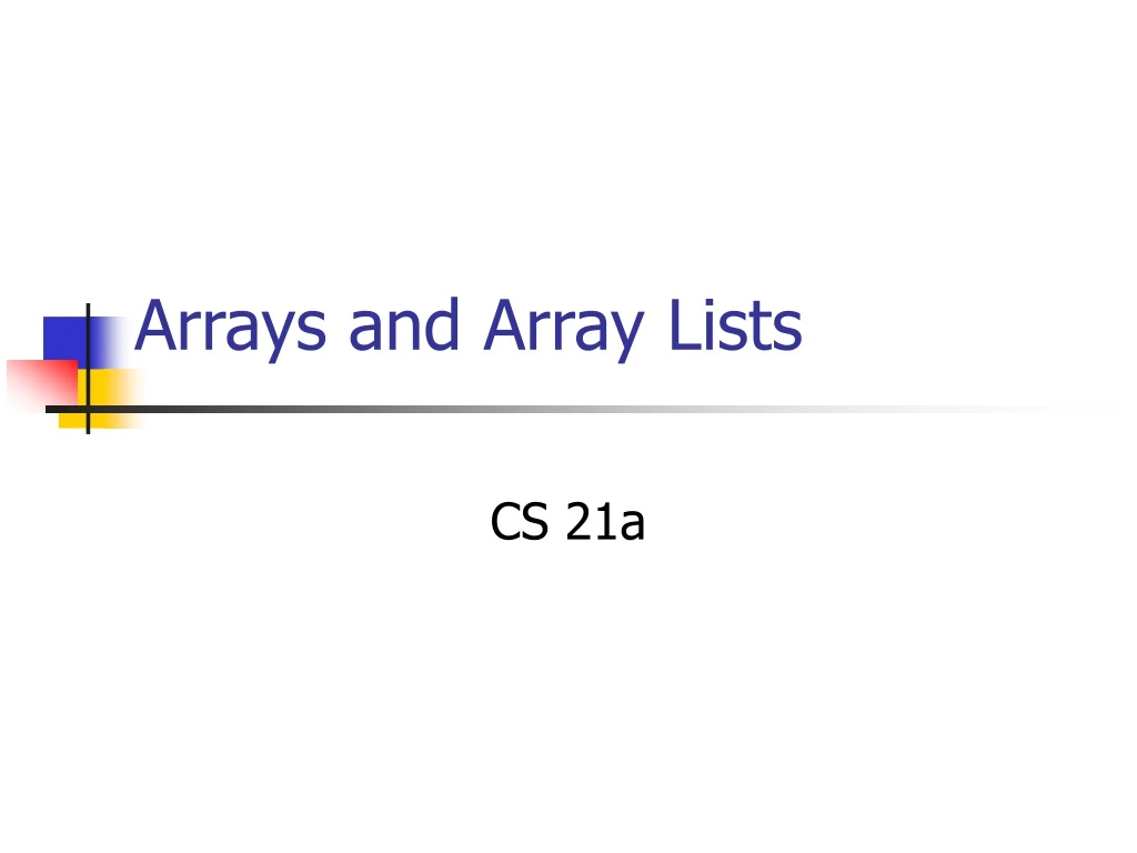 arrays and array lists n.