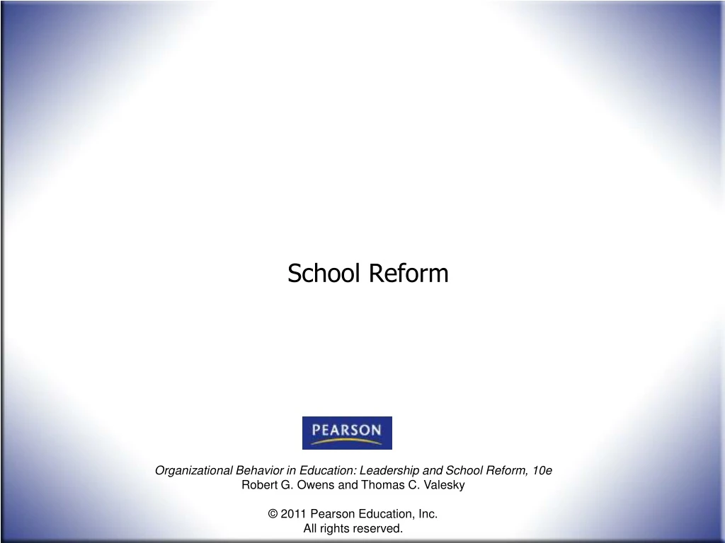 school reform n.