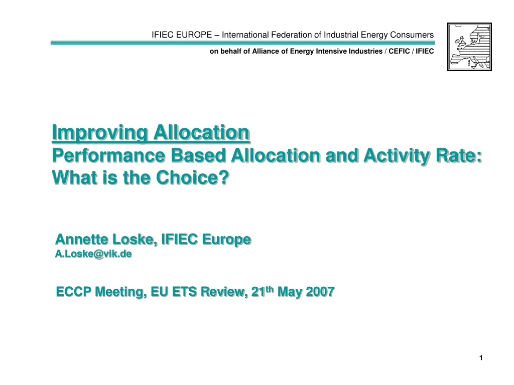 improving allocation performance based allocation n.