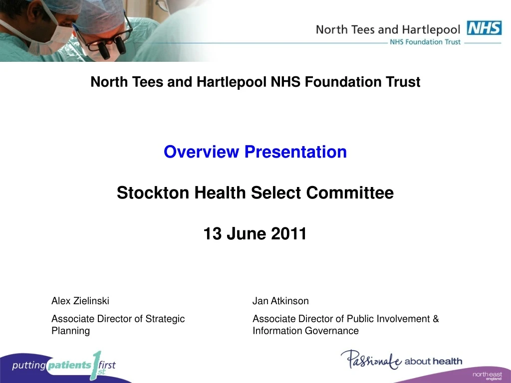 Ppt North Tees And Hartlepool Nhs Foundation Trust Overview