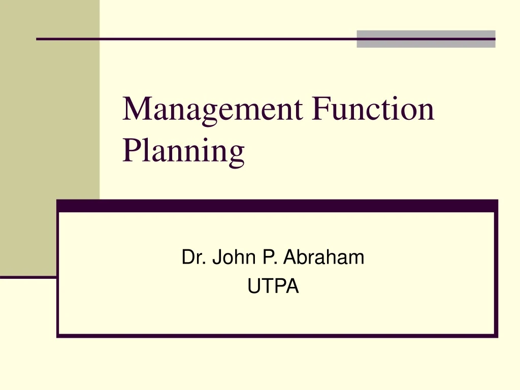 Ppt Management Function Planning Powerpoint Presentation Free