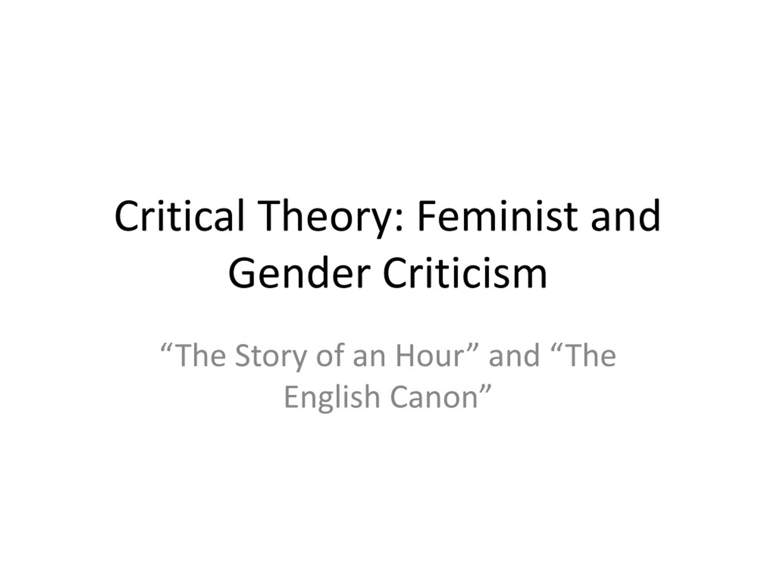 feminist criticism critical thinking