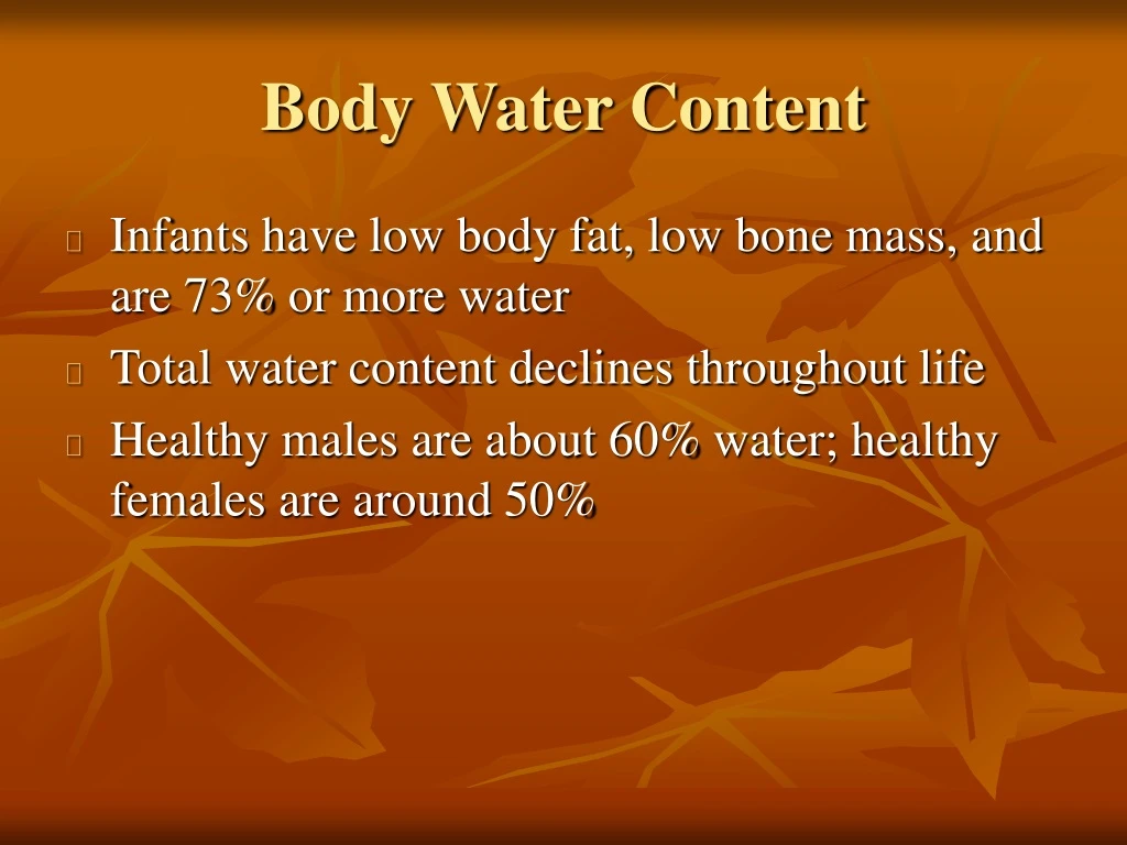 body water content n.