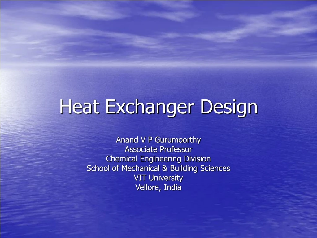 PPT - Heat Exchanger Design PowerPoint Presentation, Free Download - ID ...