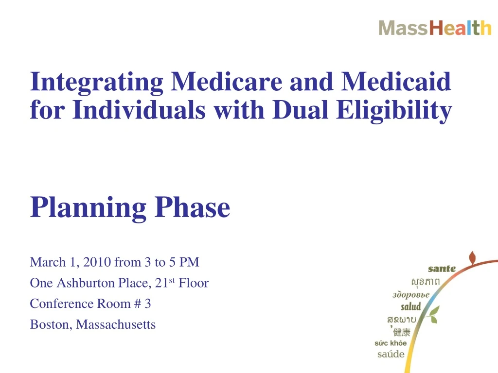 PPT - Integrating Medicare And Medicaid For Individuals With Dual ...